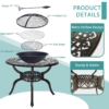 MEETWARM 5-Piece Outdoor Furniture BBQ Dining Set, All Weather Cast Aluminum Patio Garden Set With 4 Chairs, 1 Round Barbecue Grill Table - Thumbnail Image 6