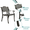 MEETWARM 5-Piece Outdoor Furniture BBQ Dining Set, All Weather Cast Aluminum Patio Garden Set With 4 Chairs, 1 Round Barbecue Grill Table - Thumbnail Image 4