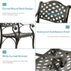 MEETWARM 5-Piece Outdoor Furniture BBQ Dining Set, All Weather Cast Aluminum Patio Garden Set With 4 Chairs, 1 Round Barbecue Grill Table - Thumbnail Image 3