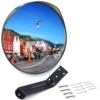 MEETWARM Convex Security Mirror Curved Safety Mirror With Adjustable Fixing Bracket For Indoor Outdoor, Office Warehouse Driveway Garage Store - Thumbnail Image 2