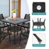 MEETWARM 30.5" Square Patio Dinning Table, Outdoor Cast Aluminum Dinning Table With 2.2" Umbrella Hole - Thumbnail Image 3