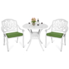 MEETWARM 3 Piece Patio Bistro Set, Outdoor All-Weather Cast Aluminum Dining Furniture Set Includes 2 Chairs And A 31" Round Table With Umbrella Hole For Garden Deck - Thumbnail Image 6
