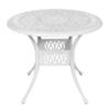 MEETWARM 35.4" Round Patio Dinning Table, Outdoor Cast Aluminum Dinning Table With 2" Umbrella Hole - Thumbnail Image 2