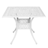 MEETWARM 35.4" Square Patio Dinning Table, Outdoor Cast Aluminum Dinning Large Table With 2.2" Umbrella Hole - Thumbnail Image 2