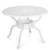 MEETWARM 38.5" Round Patio Dinning Table, Outdoor Cast Aluminum Dinning Table With 2" Umbrella Hole - Thumbnail Image 2