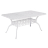 MEETWARM Outdoor 60" Rectangular Patio Dining Table, All Weather Cast Aluminum Large Patio Furniture Table Fits For 6-8 Person With 2" Umbrella Hole - Thumbnail Image 2