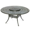 MEETWARM Outdoor 61" Round Patio Dining Table With Detachable Lazy Susan, All Weather Cast Aluminum Large Patio Furniture Table Fits For 6-8 Person With 2" Umbrella Hole, Smooth Spin - Thumbnail Image 3