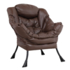 MEETWARM Modern Upholstered Lazy Chair, Accent Contemporary Lounge Chair, Single Leisure Sofa Chair With A Side Pocket, Armrests And Thick Padded Back For Living Room - Thumbnail Image 5