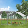 MEETWARM Large Metal Chicken Coop Run, Walk-In Enclosure Poultry Hen Run House, Spire Shaped Chicken Pen With Waterproof & Anti-UV Cover For Outdoor Farm Use - Thumbnail Image 2