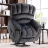 MEETWARM Large Power Lift Electric Recliner Chair With Massage And Heat, Overstuffed Wide Recliner For Elderly Big People, Heavy Duty Recliners With 2 Remote Controls, USB Ports, Side Pockets - Thumbnail Image 4
