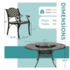 MEETWARM 9-Piece Outdoor Furniture Dining Set, All Weather Cast Aluminum Patio Garden Set- 8 Chairs, 61" Round Patio Dining Table With Detachable Lazy Susan, Umbrella Hole - Thumbnail Image 2