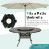 MEETWARM 9-Piece Outdoor Furniture Dining Set, All Weather Cast Aluminum Patio Garden Set- 8 Chairs, 61" Round Patio Dining Table With Detachable Lazy Susan, Umbrella Hole - Thumbnail Image 5