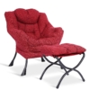 MEETWARM Modern Upholstered Lazy Chair, Accent Contemporary Lounge Chair, Single Leisure Sofa Chair With A Side Pocket, Armrests And Thick Padded Back For Living Room - Thumbnail Image 10