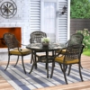 MEETWARM 5 Piece Patio Dining Set, Outdoor All-Weather Cast Aluminum Dining Table Set, Patio Furniture Set For Backyard Garden Deck, Include 4 Chairs And 1 Round Table - Thumbnail Image 5