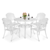 MEETWARM 5 Piece Patio Dining Set, Outdoor All-Weather Cast Aluminum Dining Table Set, Patio Furniture Set For Backyard Garden Deck, Include 4 Chairs And 1 Round Table - Thumbnail Image 6