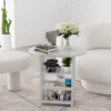 MEETWARM Folding Side End Table Multifunction Bedside Nightstand With Rotating Tabletop Sofa Bed Side Magazine Storage Accent Table For Living Room Home Office And Bedroom - Thumbnail Image 2