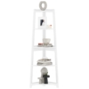 MEETWARM 5 Tier Corner Bookshelf Corner Ladder Shelf Small Bookcase Display Storage Organizer Stand Rack For Living Room Home Office And Kitchen - Thumbnail Image 2