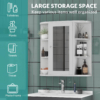MEETWARM Bathroom Cabinet Wall Mounted Multipurpose Hanging Cupboard Kitchen Medicine Storage Organizer With Mirror Single Door And 2 Adjustable Shelves - Thumbnail Image 3