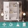 MEETWARM Bathroom Cabinet Wall Mounted Multipurpose Hanging Cupboard Kitchen Medicine Storage Organizer With Mirror Single Door And 2 Adjustable Shelves - Thumbnail Image 6