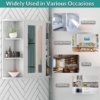 MEETWARM Bathroom Cabinet Wall Mounted Multipurpose Hanging Cupboard Kitchen Medicine Storage Organizer With Mirror Single Door And 2 Adjustable Shelves - Thumbnail Image 7