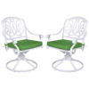 MEETWARM 2 Piece Patio Dinning Swivel Chairs Rocker, Outdoor All-Weather Cast Aluminum Chairs, Patio Bistro Dining Chair Set With Cushions For Garden Deck Backyard - Thumbnail Image 5