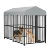 MEETWARM Large Outdoor Dog Kennel, Metal Heavy Duty Outdoor Indoor Pet Playpen, Anti-Rust Dog Pens Outdoor Dog Fence With Anti-UV & Waterproof Top Cover And Secure Lock For Backyard - Thumbnail Image 2