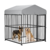 MEETWARM Large Outdoor Dog Kennel, Metal Heavy Duty Outdoor Indoor Pet Playpen, Anti-Rust Dog Pens Outdoor Dog Fence With Anti-UV & Waterproof Top Cover And Secure Lock For Backyard - Thumbnail Image 3