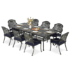 MEETWARM 9-Piece Outdoor Patio Dining Set, All Weather Cast Aluminum Patio Funiture Set for 8-94.5” Rectangular Table with 2" Umbrella Hole and 8 Chairs, Patio Table and Chairs Set - Thumbnail Image 3