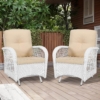 MEETWARM Patio Wicker Rocking Glider Set, All-Weather Outdoor Rattan Patio Rocking Chairs Of 2, Patio Conversation Set With Thickened Cushions For Porch Garden & Backyard - Thumbnail Image 4