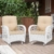 White Wicker/Beige Cushions