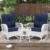 White Wicker/Navy Cushions