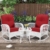 White Wicker/Red Cushions