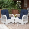 MEETWARM 3 Pieces Outdoor Wicker Swivel Rocker Patio Set, Rocking Chairs Rattan Patio Furniture Sets With Thickened Cushion And Glass-Top Coffee Table, Conversation Bistro Set For Porch - Thumbnail Image 7
