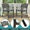 MEETWARM 9-Piece Outdoor Furniture Dining Set for 8, All Weather Cast Aluminum Patio Dining Set- Large 64" Square Table and 8 Chairs, Patio Table and Chairs Set for Garden, Umbrella Hole, Dark Bronze - Thumbnail Image 3