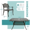 MEETWARM 9-Piece Outdoor Furniture Dining Set for 8, All Weather Cast Aluminum Patio Dining Set- Large 64" Square Table and 8 Chairs, Patio Table and Chairs Set for Garden, Umbrella Hole, Dark Bronze - Thumbnail Image 2