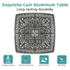 MEETWARM 9-Piece Outdoor Furniture Dining Set for 8, All Weather Cast Aluminum Patio Dining Set- Large 64" Square Table and 8 Chairs, Patio Table and Chairs Set for Garden, Umbrella Hole, Dark Bronze - Thumbnail Image 5