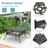 MEETWARM 9-Piece Outdoor Furniture Dining Set for 8, All Weather Cast Aluminum Patio Dining Set- Large 64" Square Table and 8 Chairs, Patio Table and Chairs Set for Garden, Umbrella Hole, Dark Bronze - Thumbnail Image 4