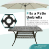 MEETWARM 9-Piece Outdoor Furniture Dining Set for 8, All Weather Cast Aluminum Patio Dining Set- Large 64" Square Table and 8 Chairs, Patio Table and Chairs Set for Garden, Umbrella Hole, Dark Bronze - Thumbnail Image 6