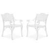 MEETWARM 2 Piece Patio Dining Chairs, Outdoor All-Weather Cast Aluminum Chairs, Patio Bistro Dining Chair Set Of 2 For Garden Deck Backyard - Thumbnail Image 2