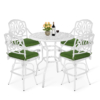 MEETWARM 5-Piece Patio Swivel Bar Set, All-Weather Cast Aluminum Outdoor High Bar Stool Bistro Set For Backyard Garden With 4 Cushions Bar Chairs With Footrest And 35.4" Bar Table, 2" Umbrella Hole - Thumbnail Image 2
