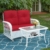 White Wicker/Red Cushions