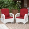 MEETWARM Patio Wicker Rocking Glider Set, All-Weather Outdoor Rattan Patio Rocking Chairs Of 2, Patio Conversation Set With Thickened Cushions For Porch Garden & Backyard - Thumbnail Image 7