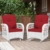 White Wicker/Red Cushions