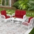 White Wicker/Red Cushions