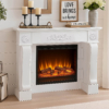 HOMEDIARY 44.5" Fireplace Mantel, Freestanding Fireplace Surround with Leg for Electric Fireplaces, MDF Mantel Surround with Shelf for Living Room with Decorative Pattern, Anti-Tipping & Waterproof - Thumbnail Image 2