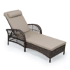 MEETWARM Outdoor Wicker Lounge Chair with Cushion, 6-Position Adjustable Patio Chaise Lounge, All Weather Lay Flat Pool Sunbathing Recliner Chair, Armrest and Head Pillow, Fade-Resistant - Thumbnail Image 4