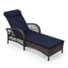 MEETWARM Outdoor Wicker Lounge Chair with Cushion, 6-Position Adjustable Patio Chaise Lounge, All Weather Lay Flat Pool Sunbathing Recliner Chair, Armrest and Head Pillow, Fade-Resistant - Thumbnail Image 6