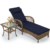 Brown Wicker/Navy Blue Cushion