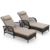 Dark Brown Wicker/Beige Cushion