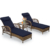 Brown Wicker/Navy Blue Cushion